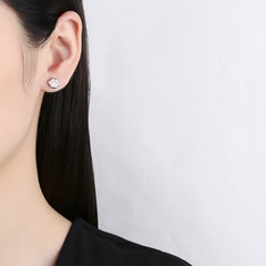 925 Sterling Silver Sweet Pink Cat's Claw Thread Ear Nail Women's Cute Cat's Claw Ear Bone Nail Simple Ins Elegant Ear Jewelry